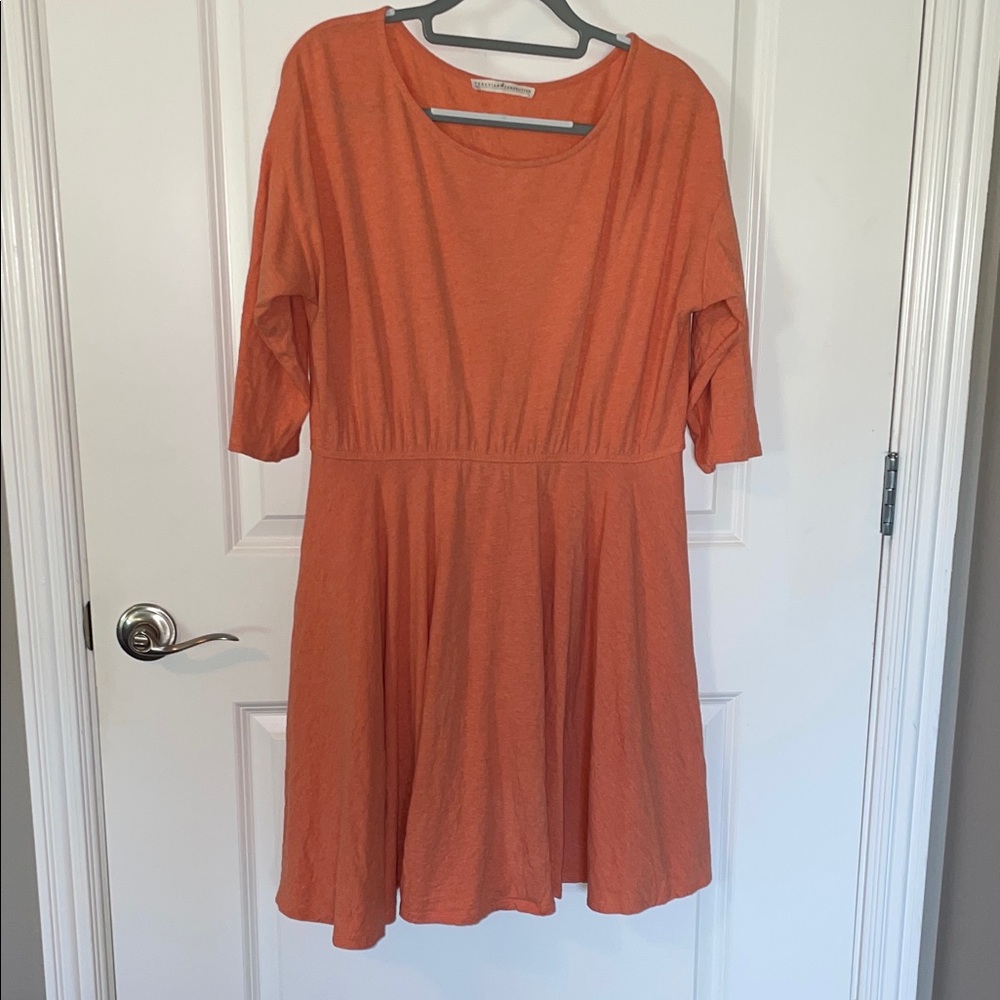 Peruvian Connection Vibrant Orange Midi Dress
